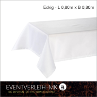 Tischtuch - weiß - 0,80 x 0,80m - inkl. Endreinigung